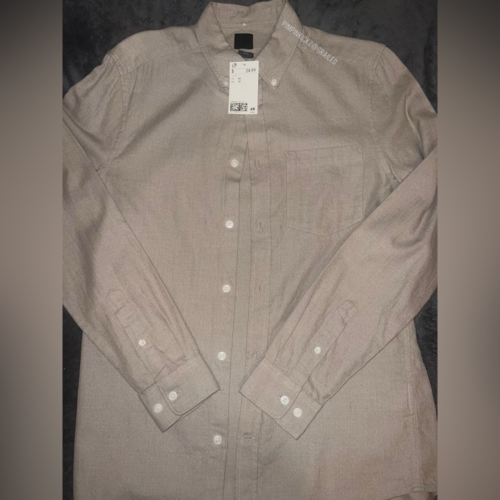 Men’s H&M Button up Shirt (tan/blush)